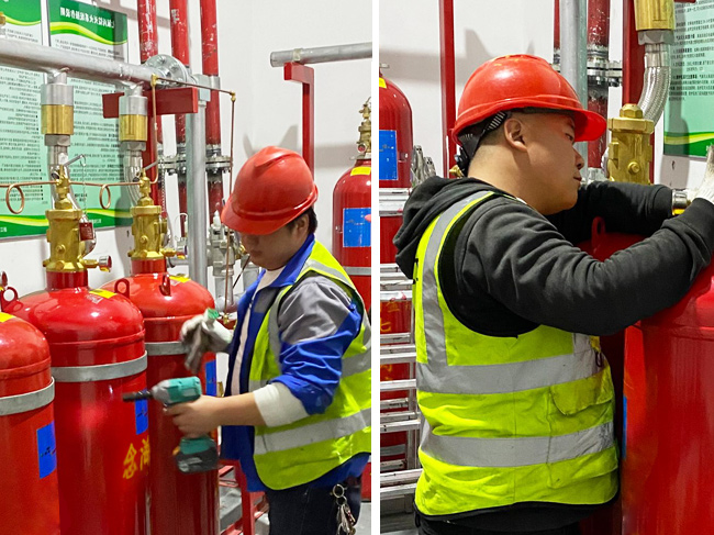 汽車(chē)發(fā)動(dòng)機(jī)實(shí)驗(yàn)室氣體滅火系統(tǒng)裝置安裝圖